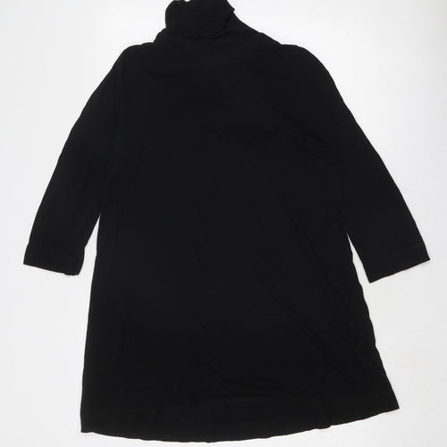 H&M Womens Black Cotton A-Line Size 14 Round Neck Tie