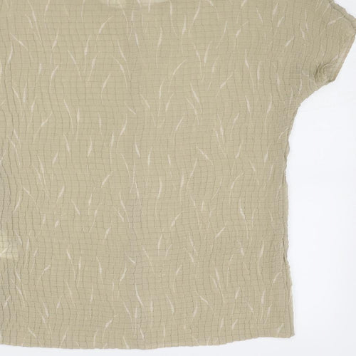 Bianca Womens Beige Geometric Polyester Basic Blouse Size 12 Round Neck