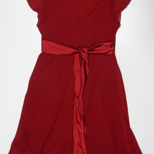 Bonmarché Womens Red Polyester A-Line Size 20 V-Neck Pullover