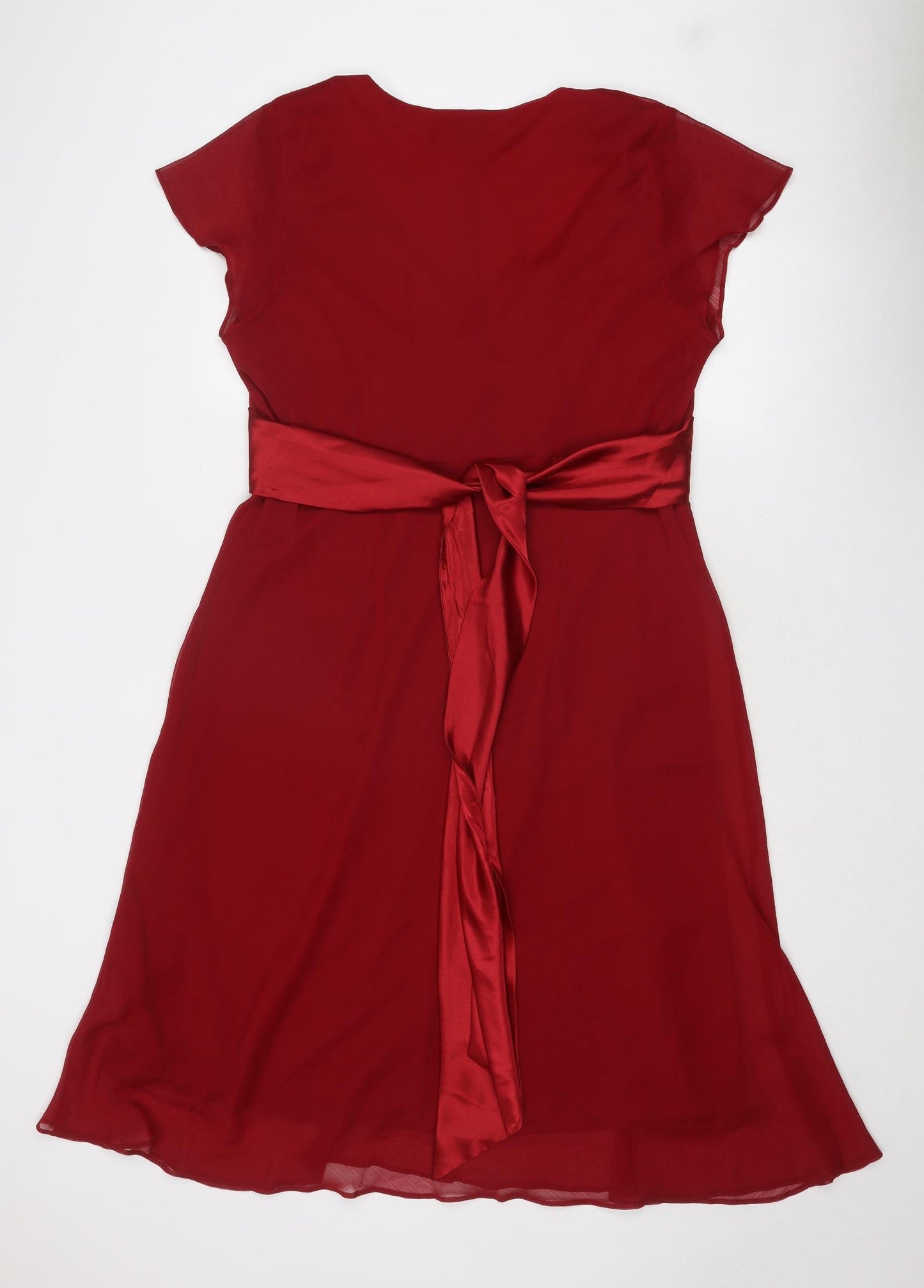 Bonmarché Womens Red Polyester A-Line Size 20 V-Neck Pullover
