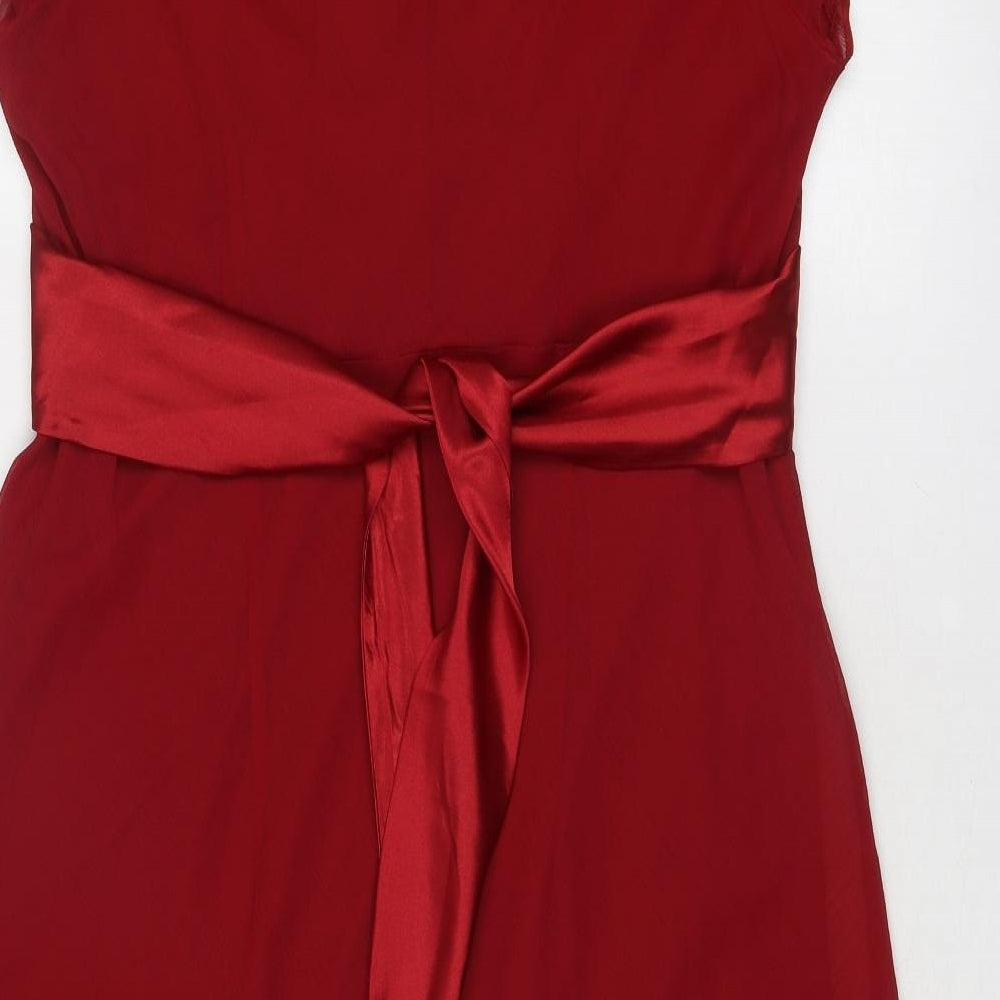 Bonmarché Womens Red Polyester A-Line Size 20 V-Neck Pullover