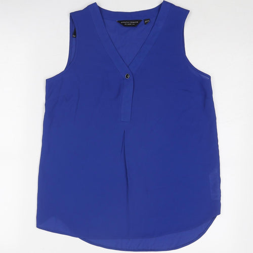 Dorothy Perkins Womens Blue Polyester Basic Tank Size 8 V-Neck