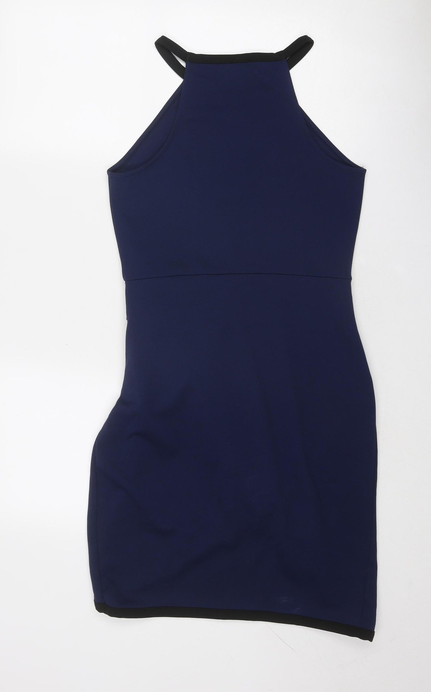 River Island Womens Blue Polyester Bodycon Size 12 Halter Pullover