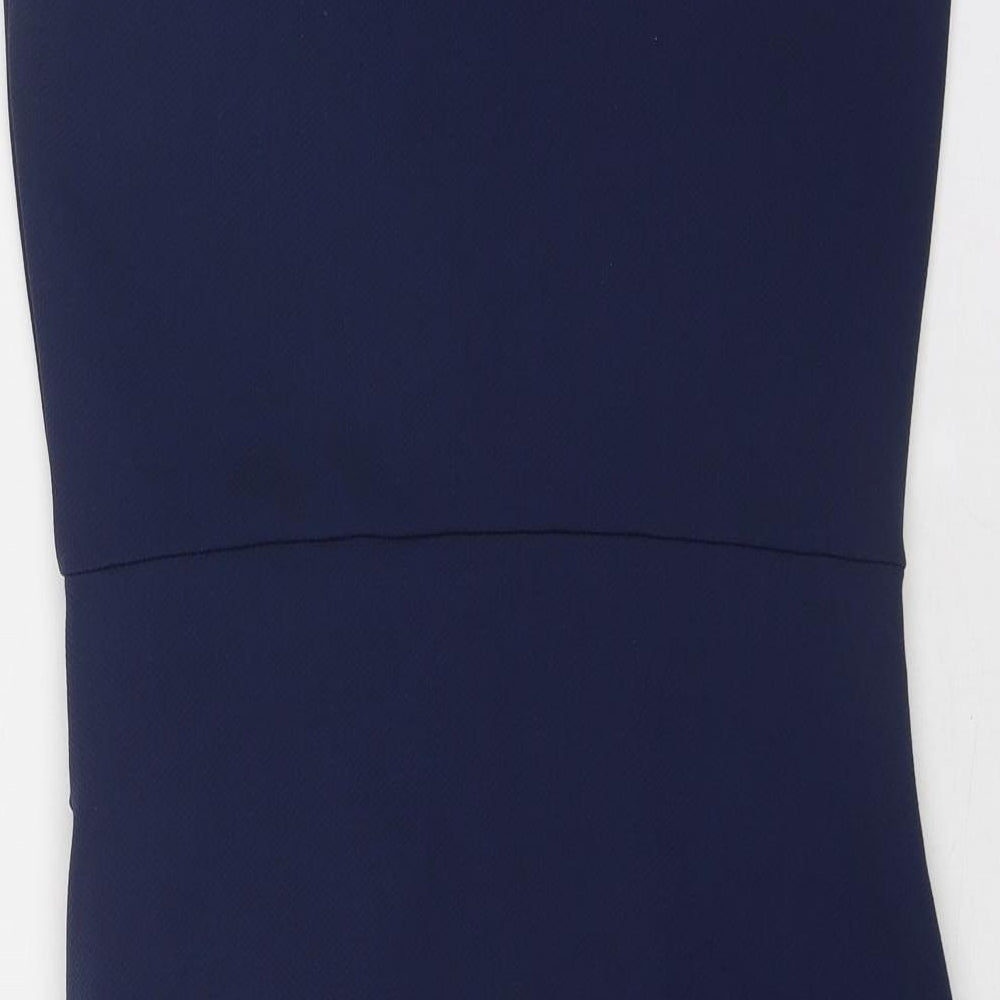 River Island Womens Blue Polyester Bodycon Size 12 Halter Pullover
