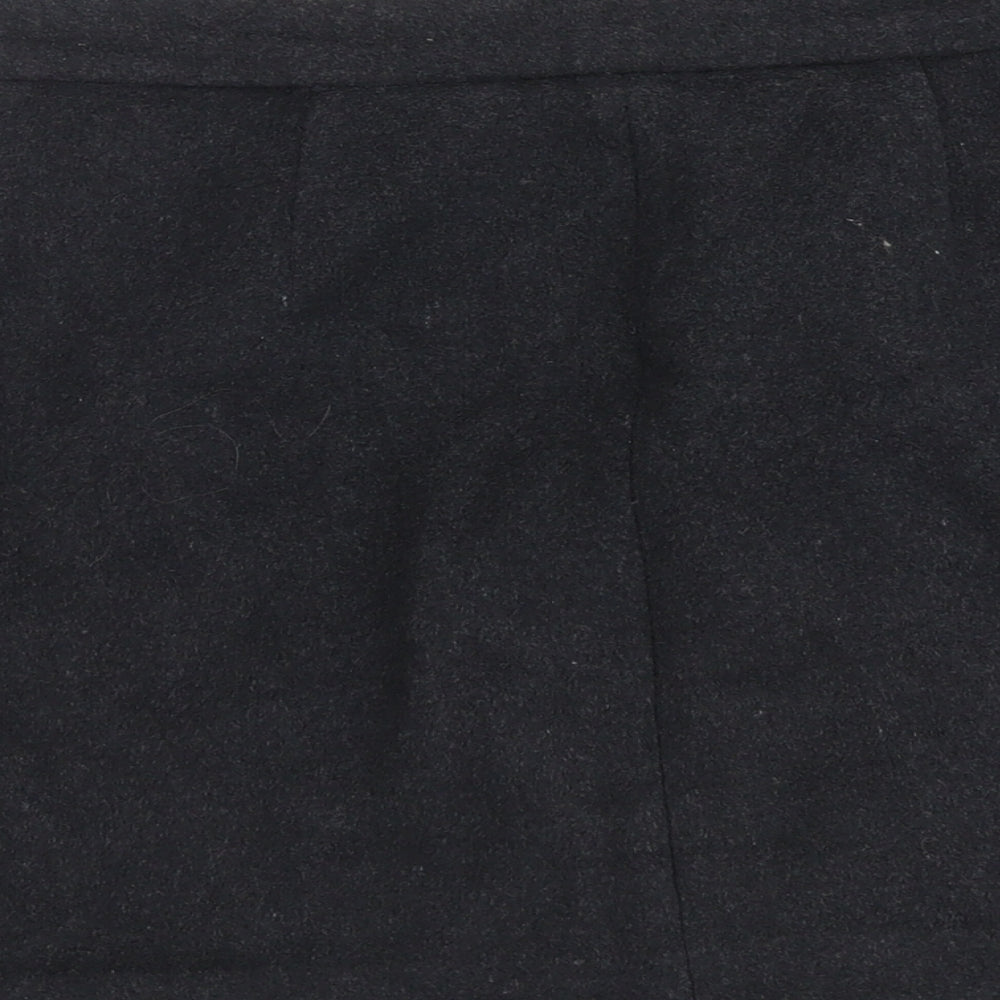 Marks and Spencer Womens Grey Wool A-Line Skirt Size 10 Button