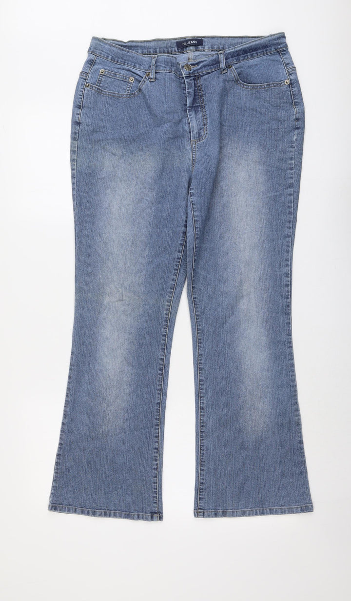 NL Jeans Womens Blue Cotton Bootcut Jeans Size 30 in L28 in Regular Button