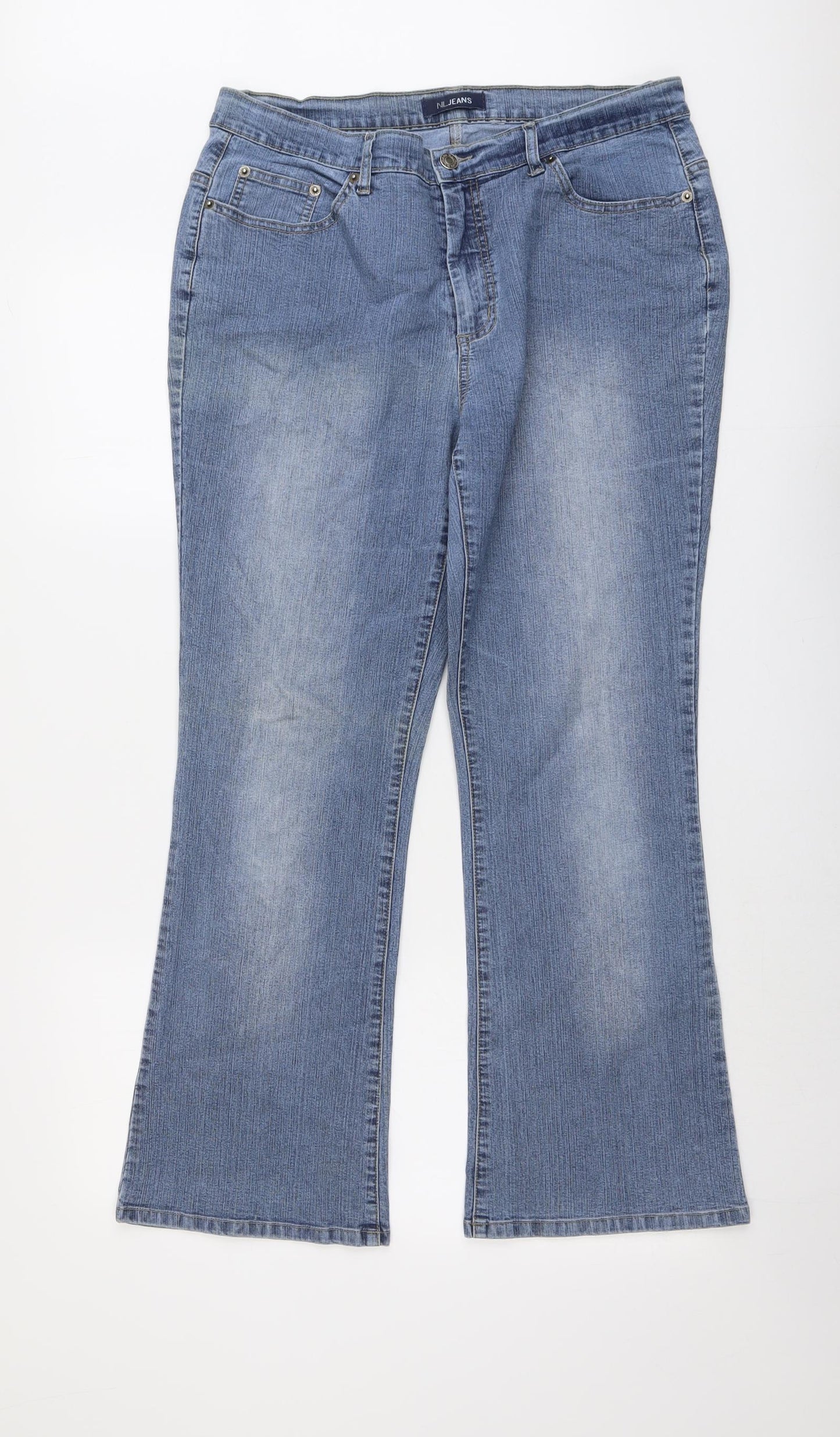 NL Jeans Womens Blue Cotton Bootcut Jeans Size 30 in L28 in Regular Button