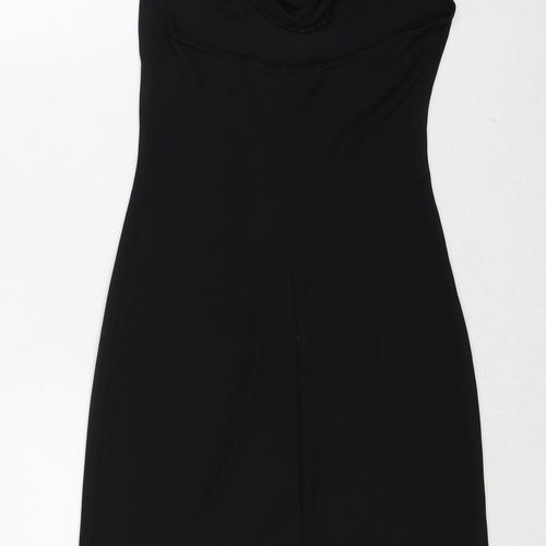 New Look Womens Black Polyester Shift Size 8 Halter Pullover
