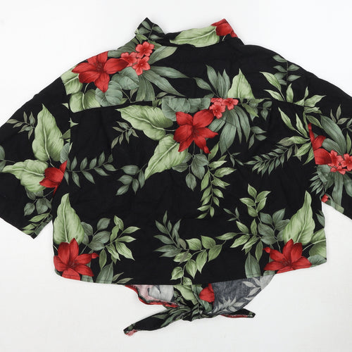 Havana Jack's Cafe Womens Multicoloured Geometric Viscose Basic Button-Up Size M Collared