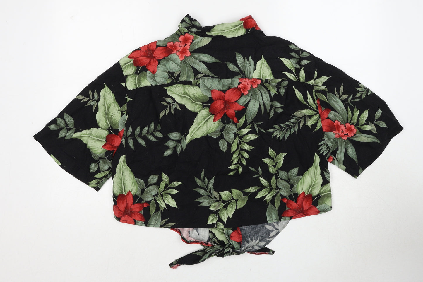 Havana Jack's Cafe Womens Multicoloured Geometric Viscose Basic Button-Up Size M Collared