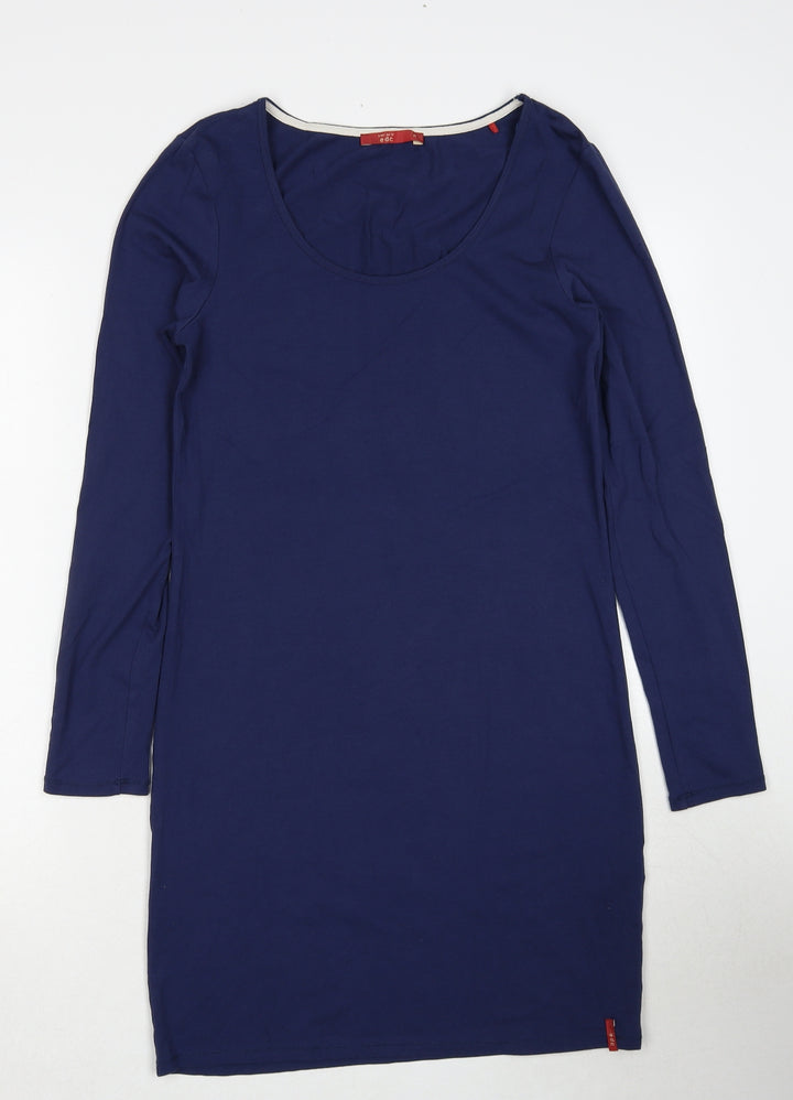 edc by Esprit Womens Blue Cotton Shift Size 12 Round Neck Pullover