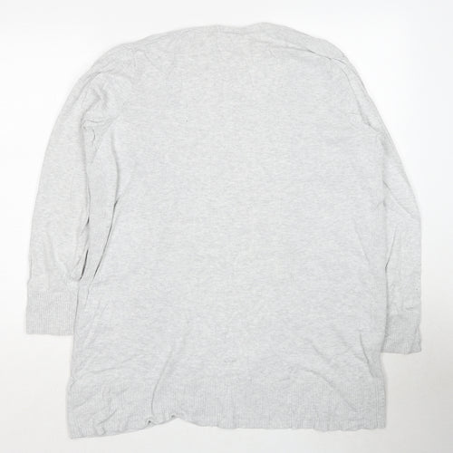 Gap Womens Grey V-Neck Cotton Cardigan Jumper Size M