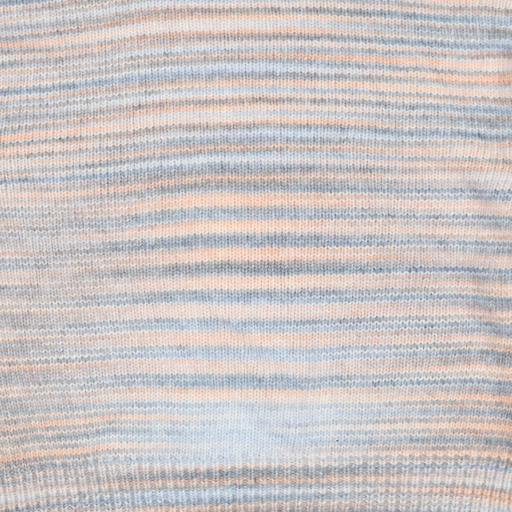 Marks and Spencer Womens Multicoloured Round Neck Striped Acrylic Pullover Jumper Size M