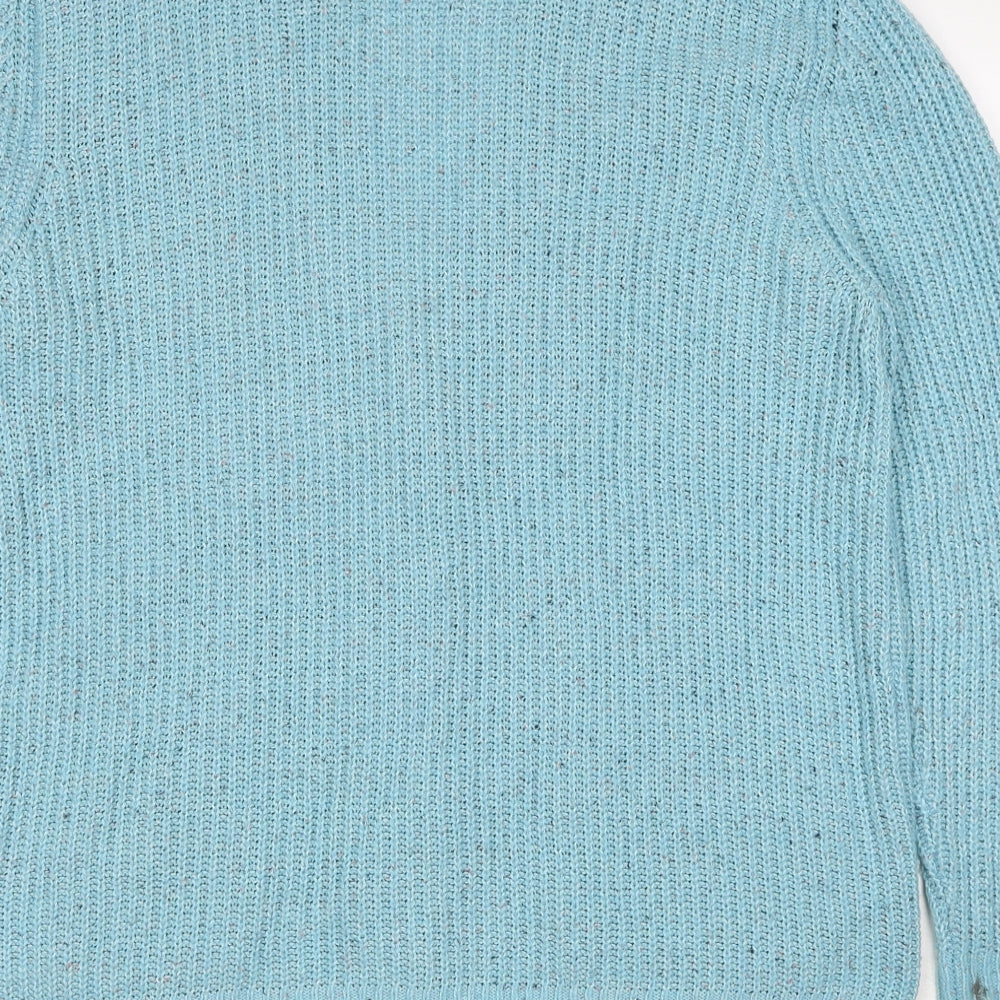 Marks and Spencer Womens Blue V-Neck Acrylic Cardigan Jumper Size L
