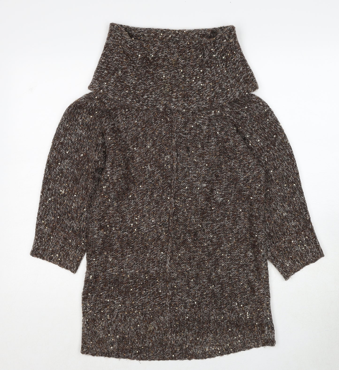 Wallis Womens Brown Roll Neck Polyester Pullover Jumper Size S