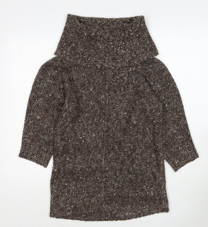 Wallis Womens Brown Roll Neck Polyester Pullover Jumper Size S