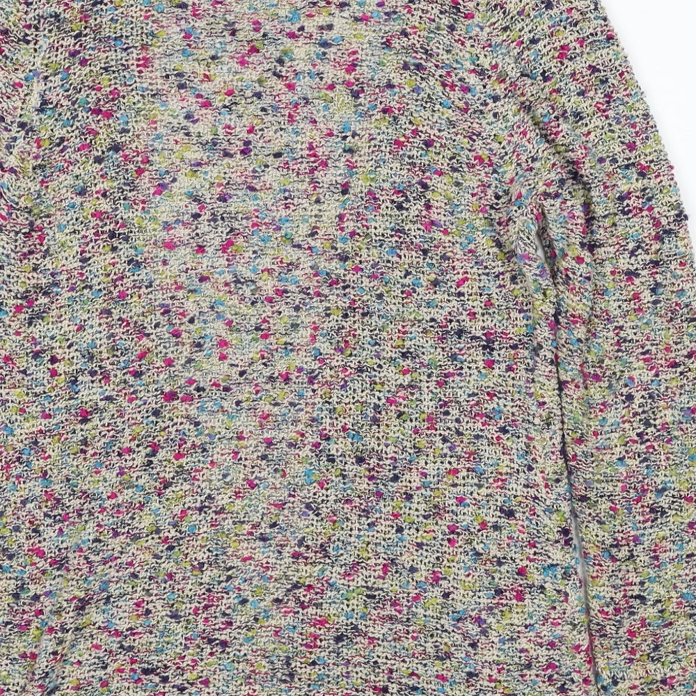 Per Una Womens Multicoloured V-Neck Cotton Cardigan Jumper Size 14