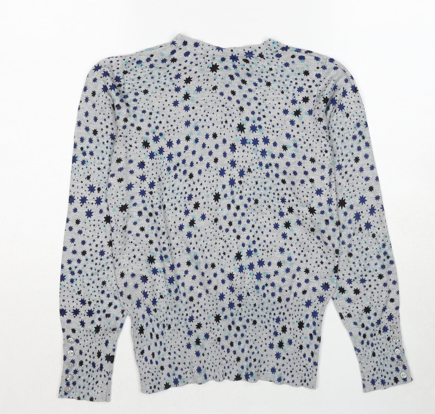 Marks and Spencer Womens Multicoloured Round Neck Geometric Viscose Pullover Jumper Size 8