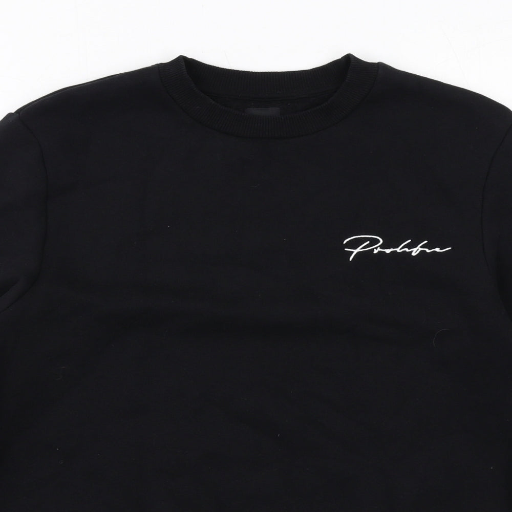 River Island Mens Black Cotton Pullover Sweatshirt Size XS - Prolific