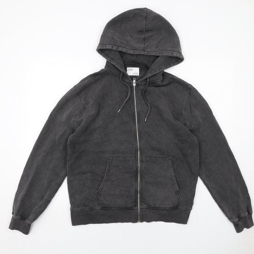 Colorful Standard Mens Grey Cotton Full Zip Hoodie Size S