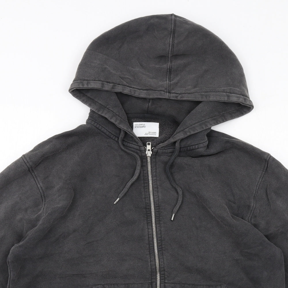 Colorful Standard Mens Grey Cotton Full Zip Hoodie Size S