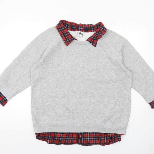 Metropolitan Womens Grey Cotton Pullover Sweatshirt Size L Pullover - Shirt Insert
