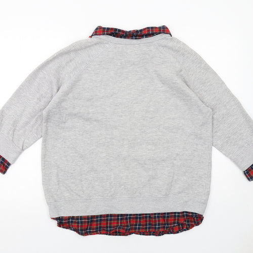 Metropolitan Womens Grey Cotton Pullover Sweatshirt Size L Pullover - Shirt Insert