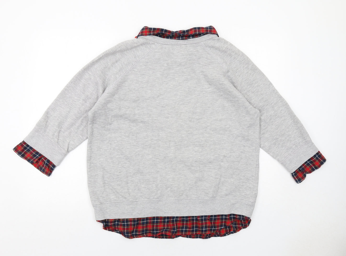 Metropolitan Womens Grey Cotton Pullover Sweatshirt Size L Pullover - Shirt Insert