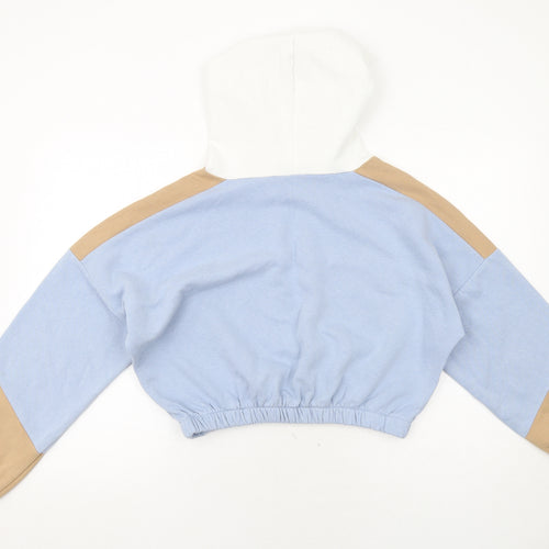 Select Womens Multicoloured Colourblock Cotton Pullover Hoodie Size L Pullover - Happiness