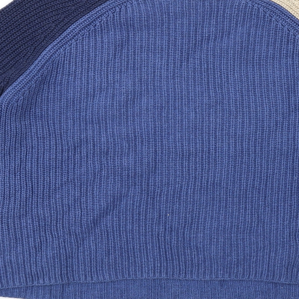 White Stuff Womens Blue Boat Neck Cotton Pullover Jumper Size 12