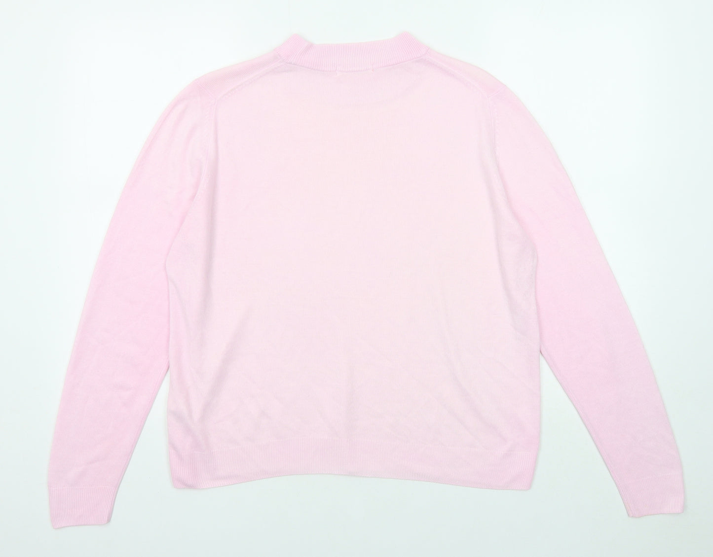 Marks and Spencer Womens Pink Round Neck Acrylic Pullover Jumper Size 16
