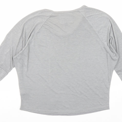 NEXT Womens Grey Polyester Basic T-Shirt Size 10 Round Neck
