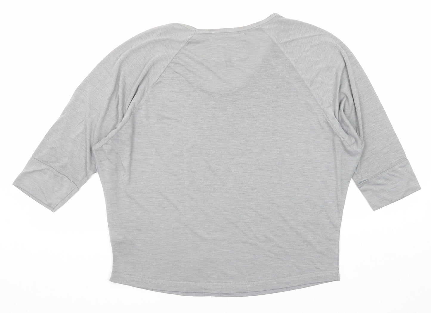 NEXT Womens Grey Polyester Basic T-Shirt Size 10 Round Neck