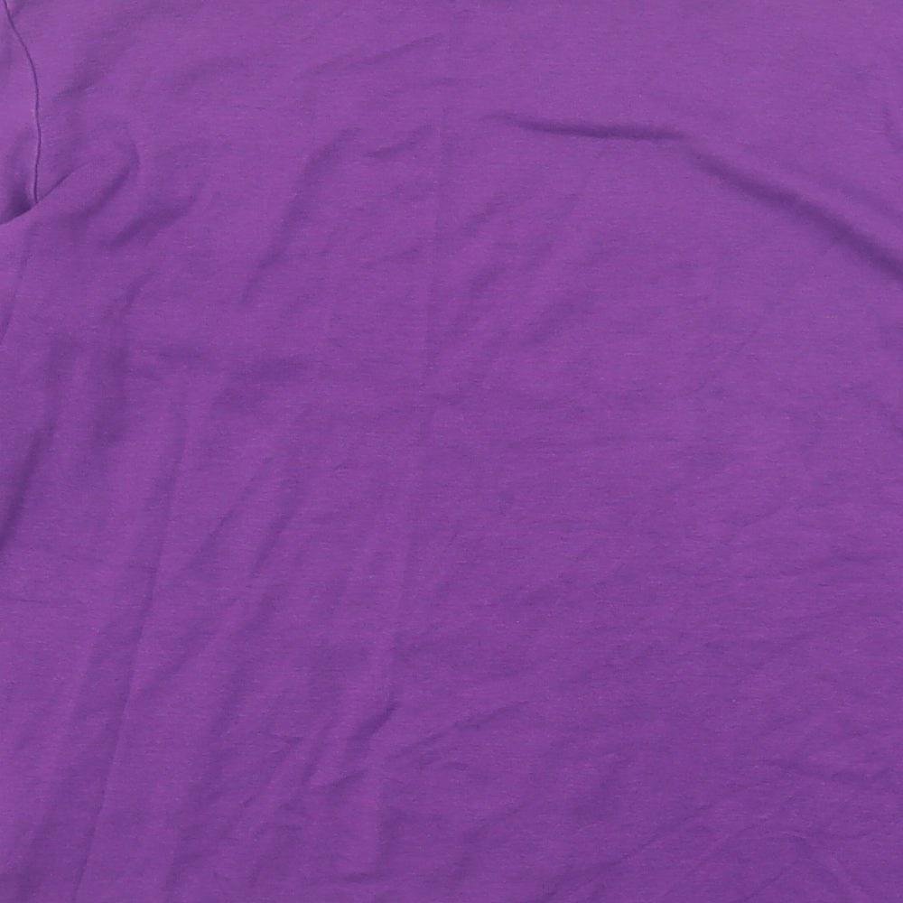 Marks and Spencer Womens Purple Cotton Basic T-Shirt Size 18 Round Neck