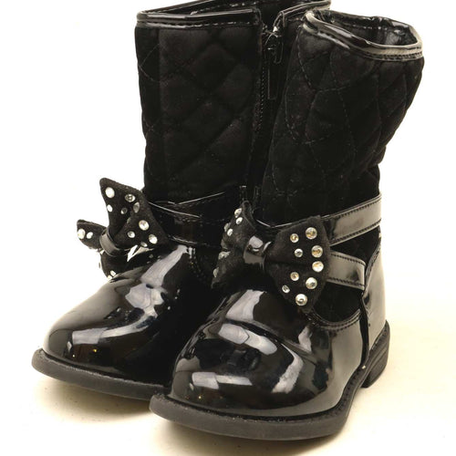 Walkright Girls UK Size 4 Black Bows Boots