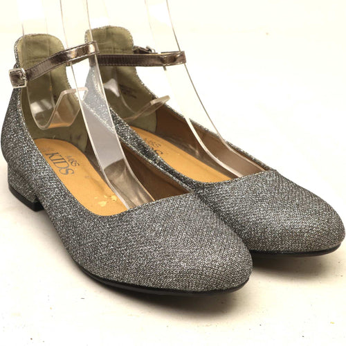 Marks & Spencer Girls UK Size 5 Silver Glitter Shoes