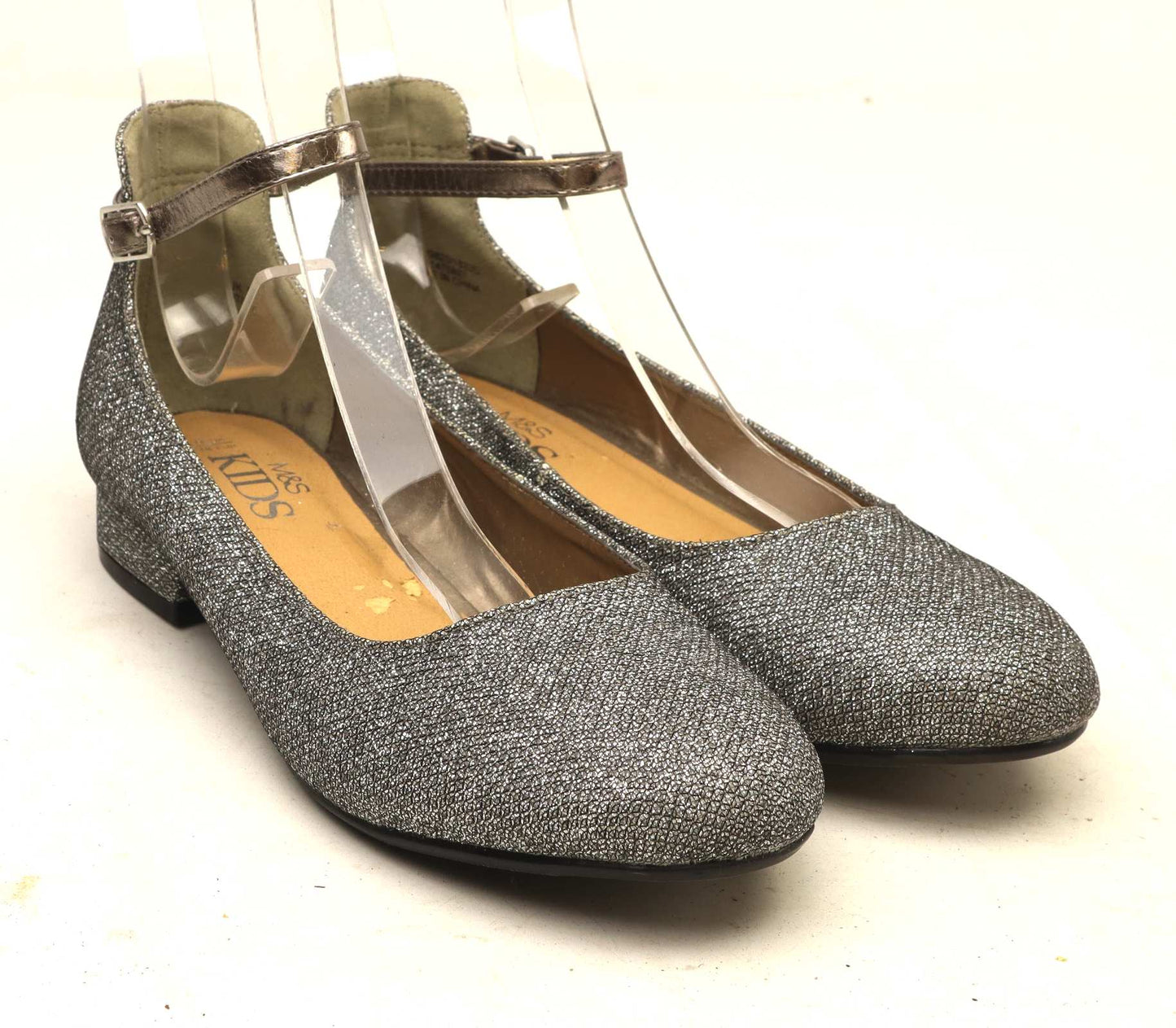 Marks & Spencer Girls UK Size 5 Silver Glitter Shoes