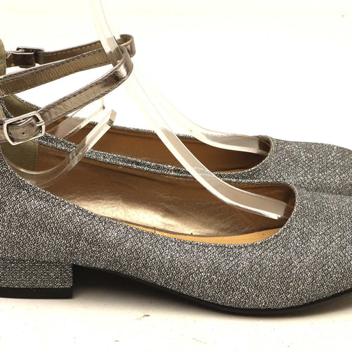 Marks & Spencer Girls UK Size 5 Silver Glitter Shoes