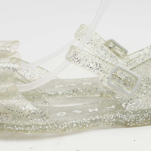 Nutmeg Girls UK Size 1 White Jelly Glitter Sandals