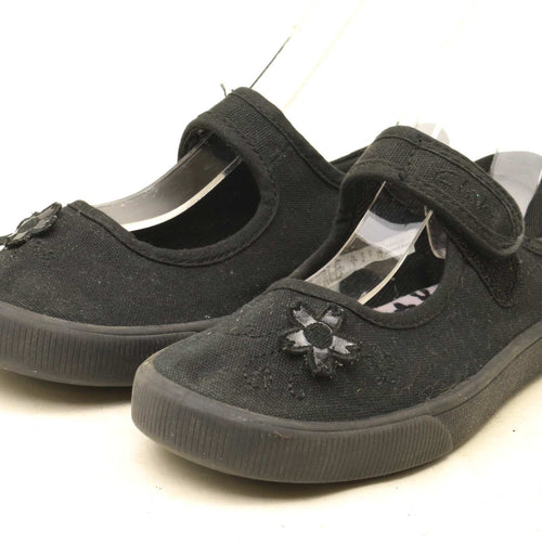 Clarks Girls UK Size 12.5 Black Plimsolls