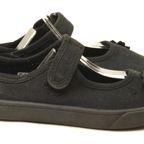 Clarks Girls UK Size 12.5 Black Plimsolls