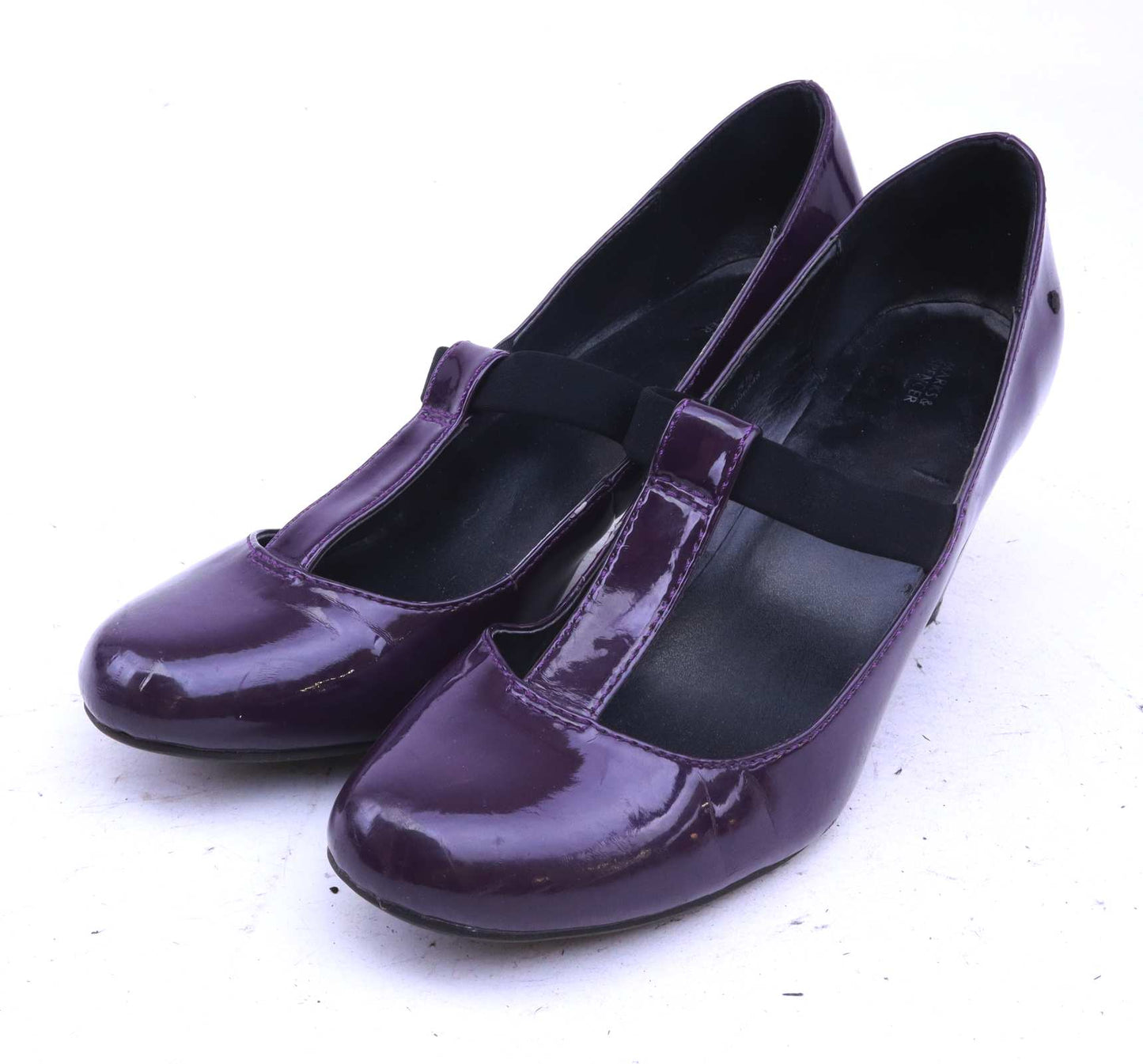Marks & Spencer Womens UK Size 5.5 Purple Leather Shoes