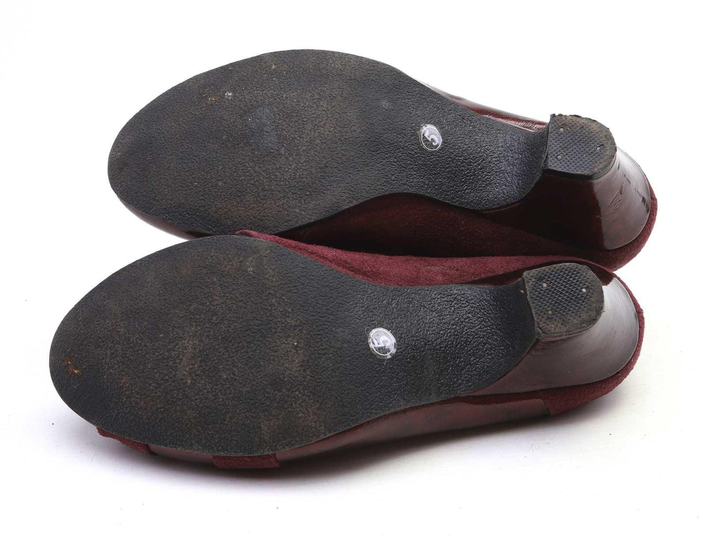 Viva La Diva Womens UK Size 5 Burgundy Leather Suede & Patent Court Shoes