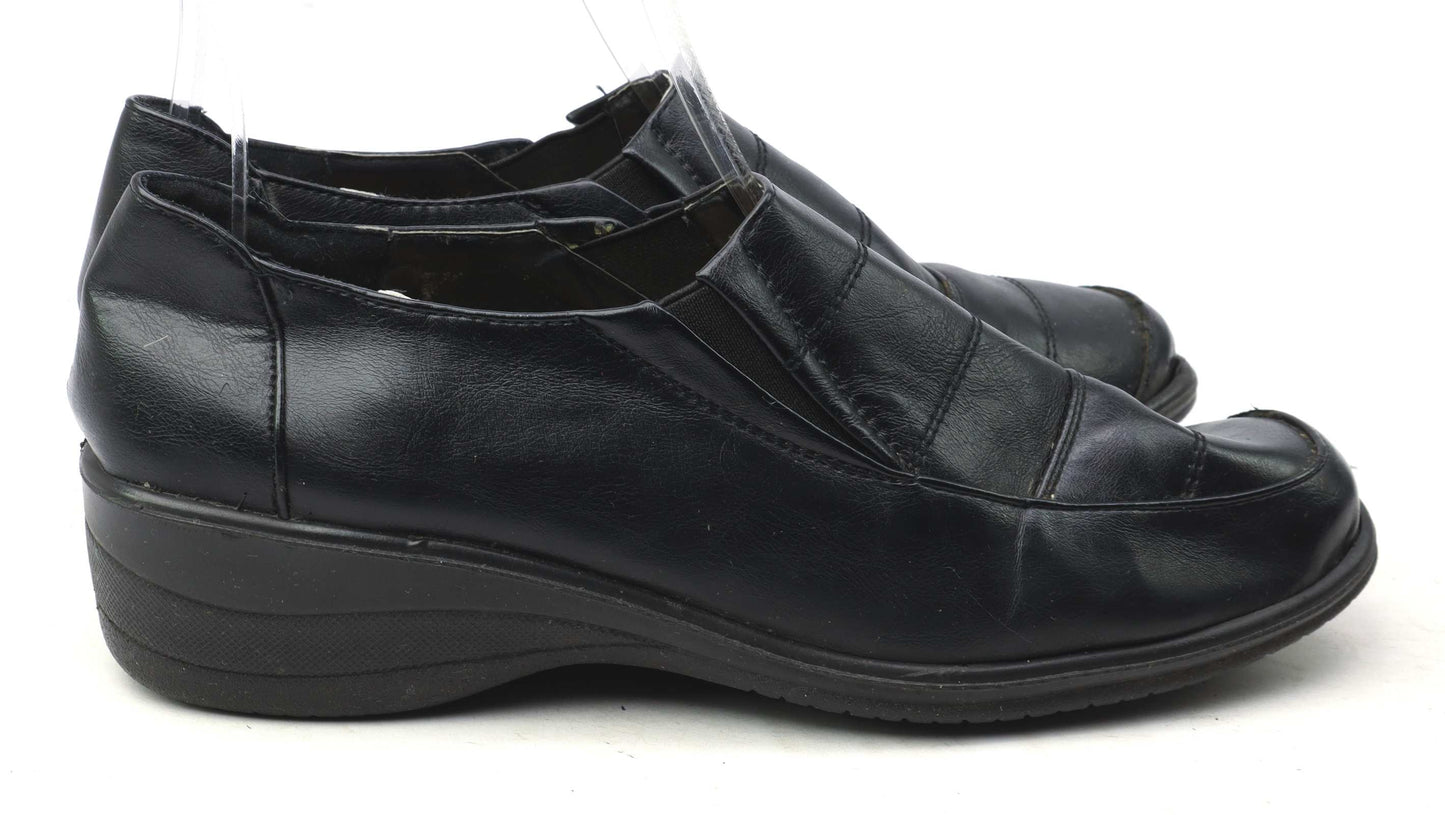 Softlites Womens UK Size 7 Black Leather Shoes