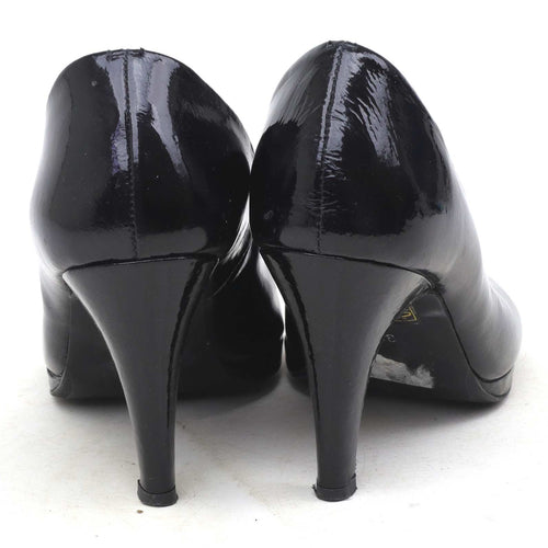 Kurt Geiger Womens EU Size 37 Black Leather Patent Court Shoes