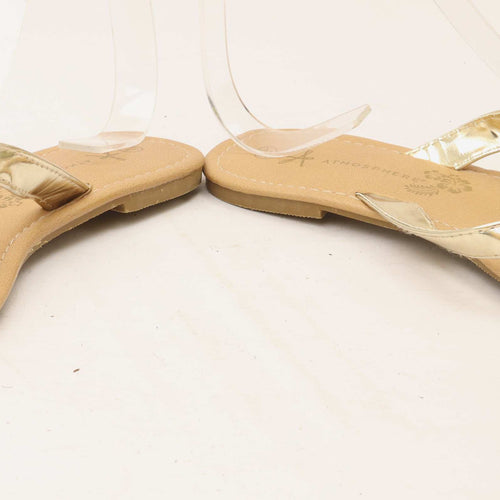 Primark Womens UK Size 5 Gold Bow Flip-Flops