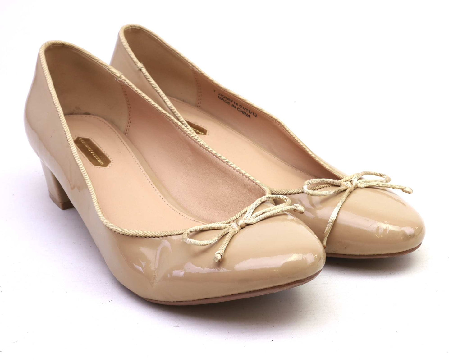 Dorothy Perkins Womens UK Size 7 Beige Nude Patent Court Shoes
