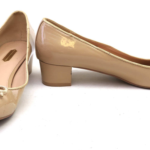Dorothy Perkins Womens UK Size 7 Beige Nude Patent Court Shoes