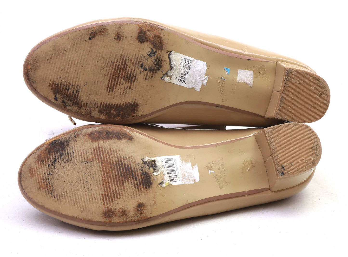 Dorothy Perkins Womens UK Size 7 Beige Nude Patent Court Shoes