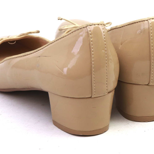 Dorothy Perkins Womens UK Size 7 Beige Nude Patent Court Shoes